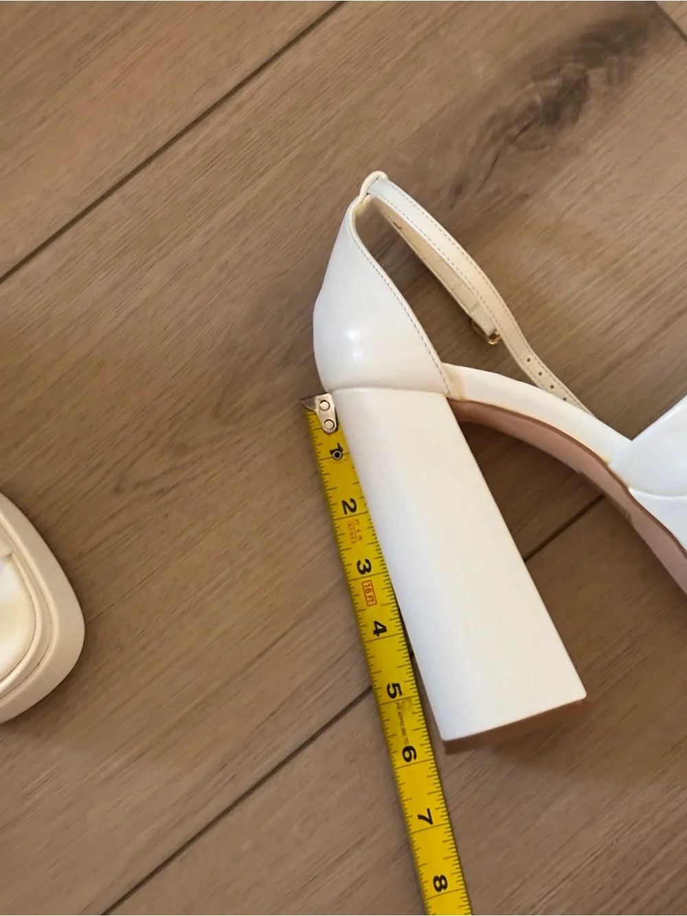 Nasty Gal Cream Platform Block Heel Sandals with Ankle Strap
